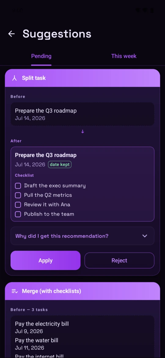 AI Suggestions on Android