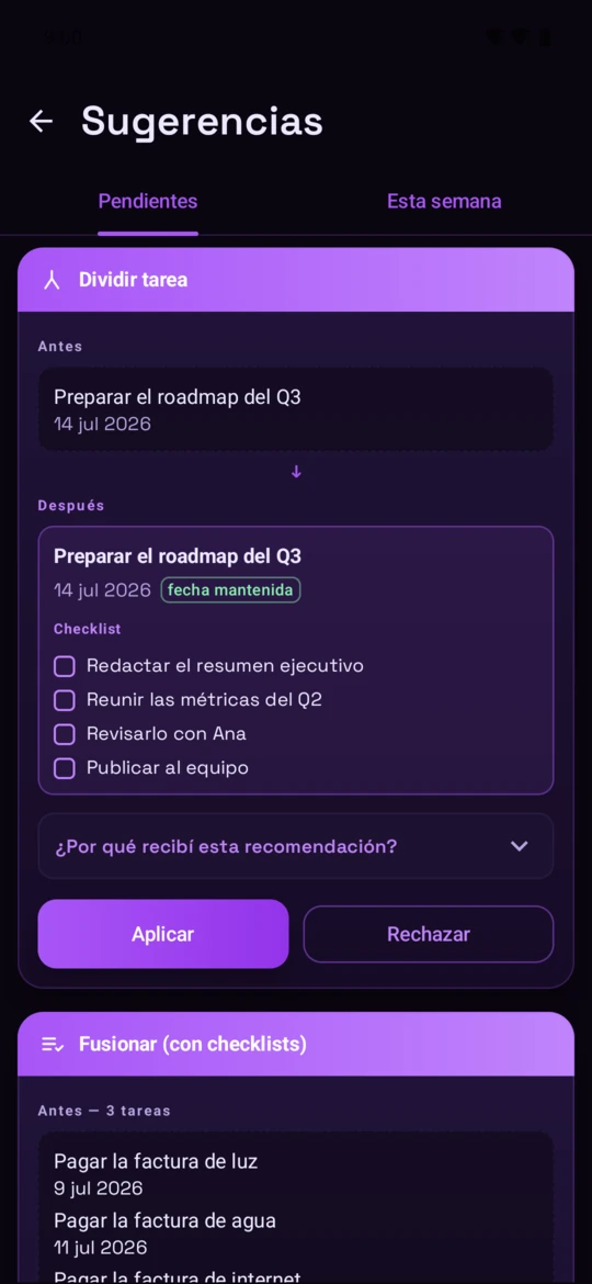 Sugerencias de IA en Android